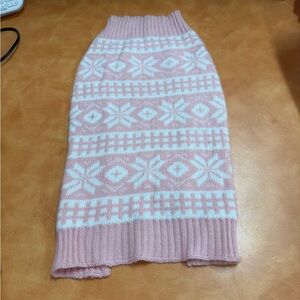 Cozy Pink and White Dog Snowflake Sweater